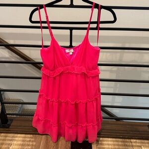 She + Sky Fuchsia Ruffled Dress